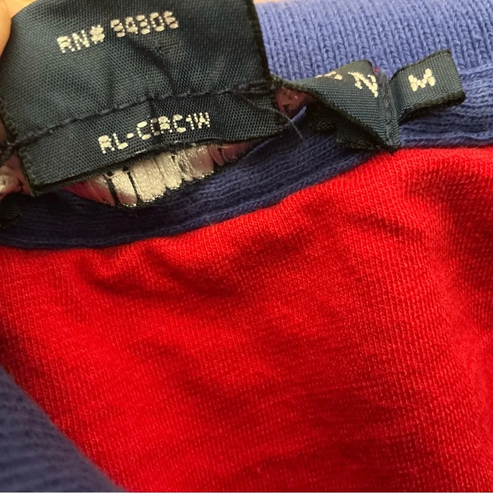 Y2K Ralph Lauren polo shirt women’s M red,green,purple,red striped golf shirt - Picture 6 of 8
